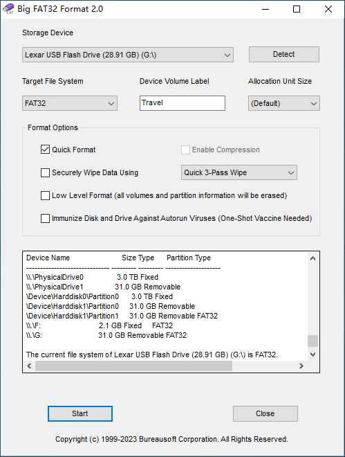 Format Disk Drive In FAT32 File System Without 32GB Limit Big FAT32 